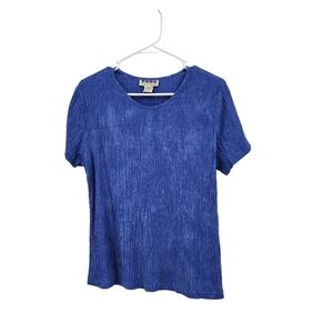 Nomadic Traders Women's Crinkle Texture Short Sleeves Top - L